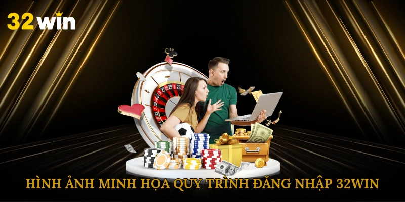 Hình ảnh minh họa quy trình đăng nhập 32win